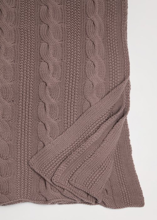 Coperta per lettino in Cashmere lavorata a maglia con motivo a treccia –  cashmerewool