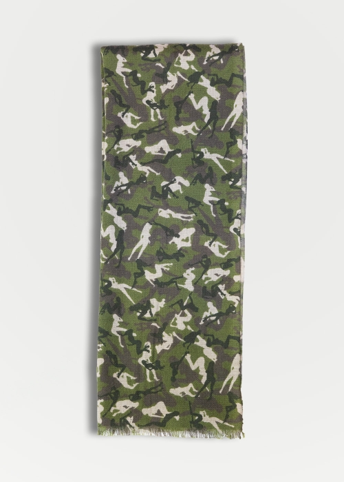 Sciarpa cashmere seta camouflage