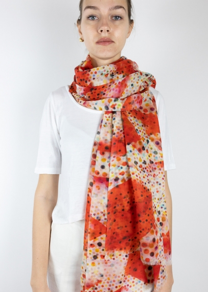 Stola in cashmere light Pois Multicolore