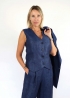 Dark blue Linen Vest