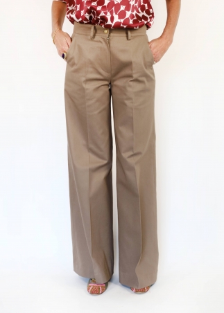 Khaki Green Cotton Twill Michela Trousers