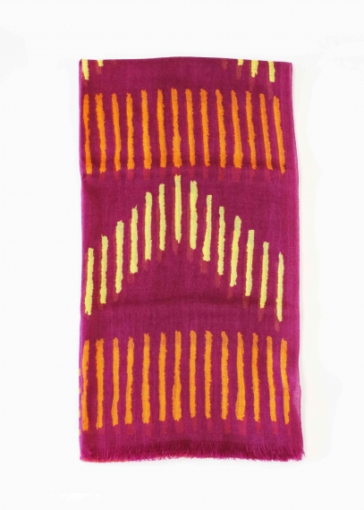 Cyclamen, Yellow and Orange Light Cashmere Stole