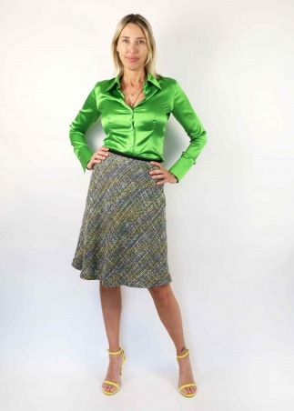 Lime Tweed Skirt