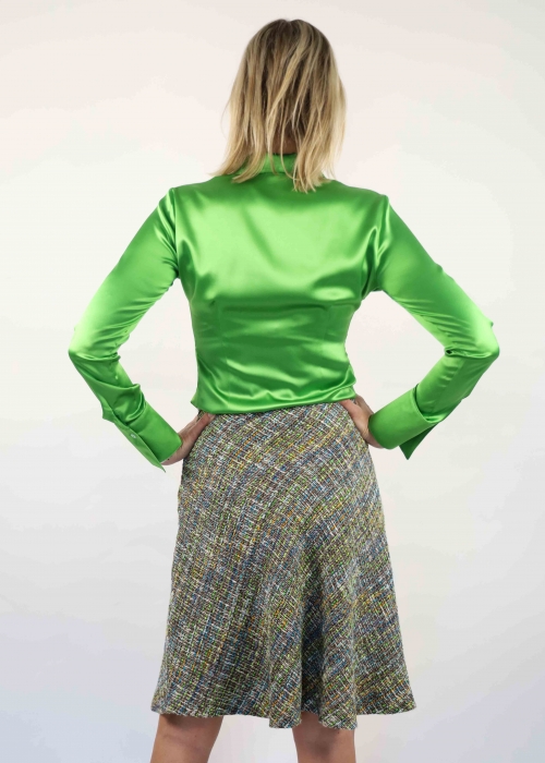 Lime Tweed Skirt