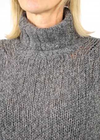 Grey High Neck Mariaelena Mouliné Sweater