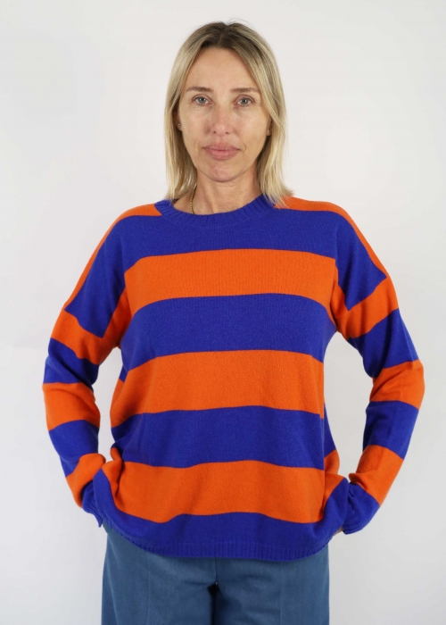 Majolica+ Poppy Stripes Oversized Sweater