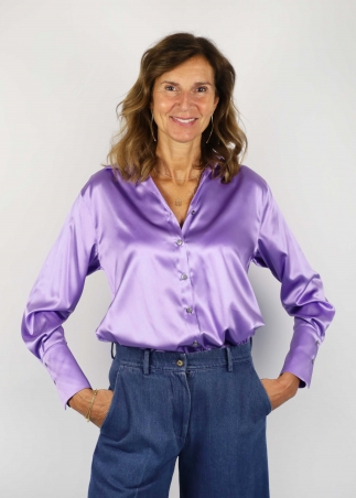 Camicia Angelica in Seta Lilla