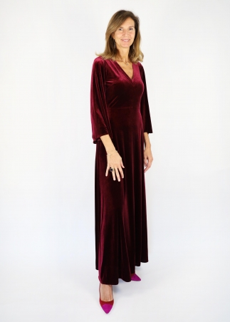 Burgundy Velvet Saint Tropez Dress