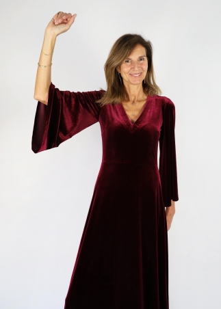 Burgundy Velvet Saint Tropez Dress