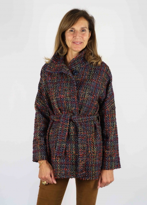 Blue and Rust Tweed New Eggy Coat