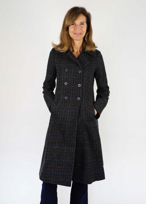 Cappotto Anni 70 Tweed Verde e Nero