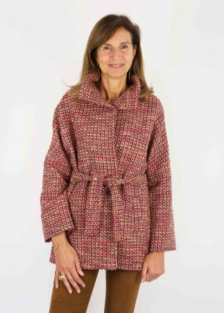 Cappotto Lucrezia Tweed Rosa e Arancione