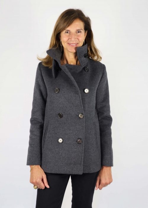 Gray Ruth Double Cashmere Short Coat