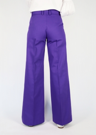 Purple Cotton Twill Michela Trousers