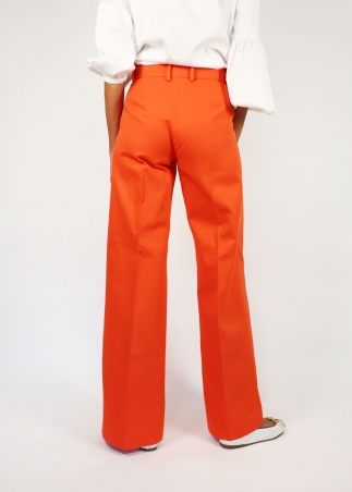 Orange Cotton Twill Michela Trousers