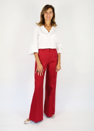 Cherry Cotton Twill Michela Trousers