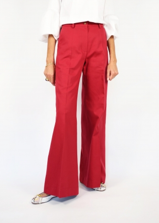 Cherry Cotton Twill Michela Trousers