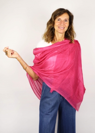 Warm Fuxia Light Cashmere Stole