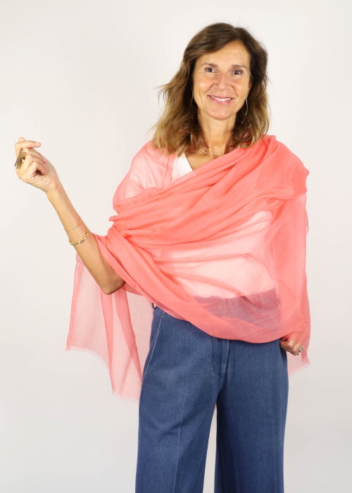 Peach pink Ultralight Cashmere Stole