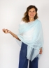 Stola in cashmere voile ultralight Azzurro Cielo