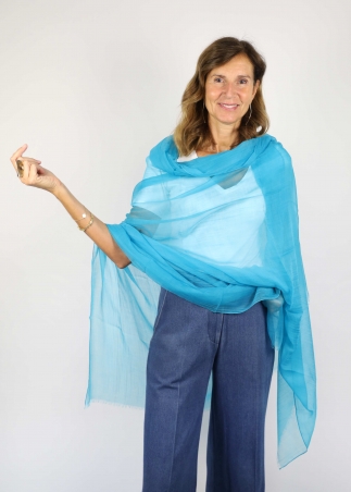 Light Blue Ultralight Cashmere Stole