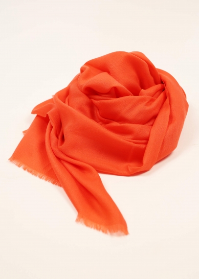 Bright Orange Cashmere Stole