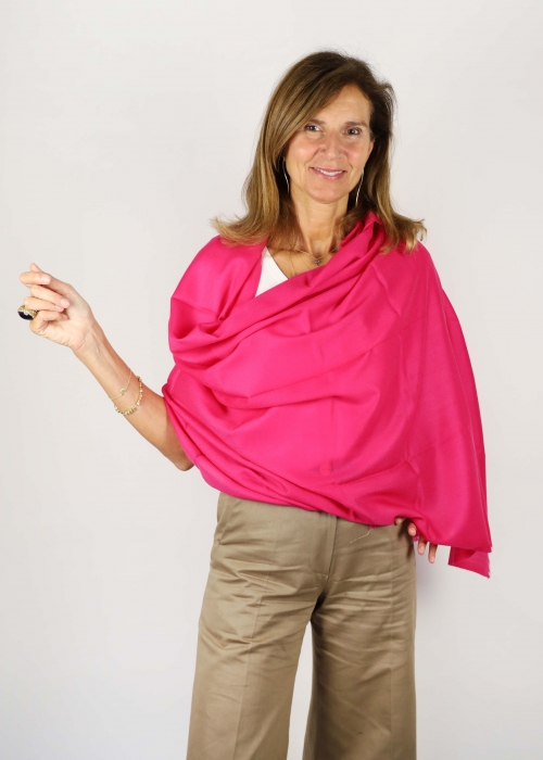 Warm Fuxia Cashmere Stole