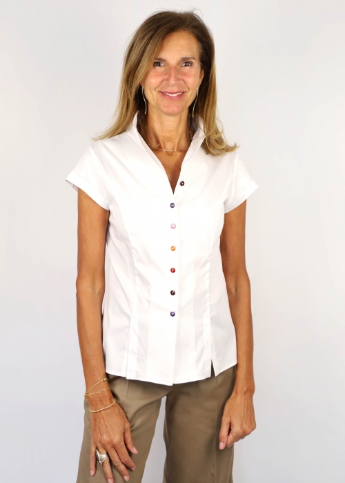 Camicia Virna Bottoni sui toni del bordeaux