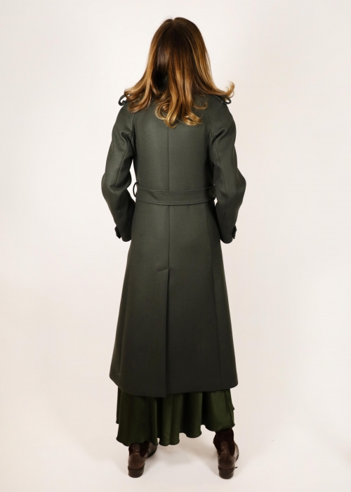 Army green long coat best sale