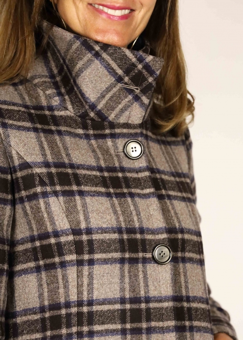 Brown Check Long Coat