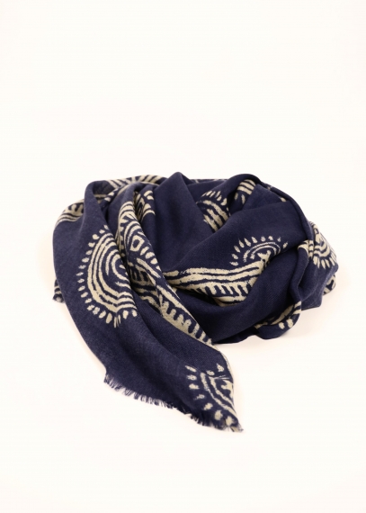 Stola in cashmere Blu e Panna