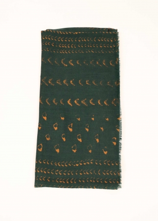 Green and Orange Cashmere Stole