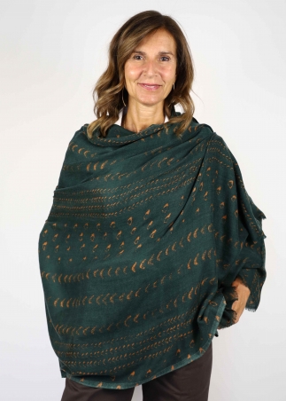 Green and Orange Cashmere Stole