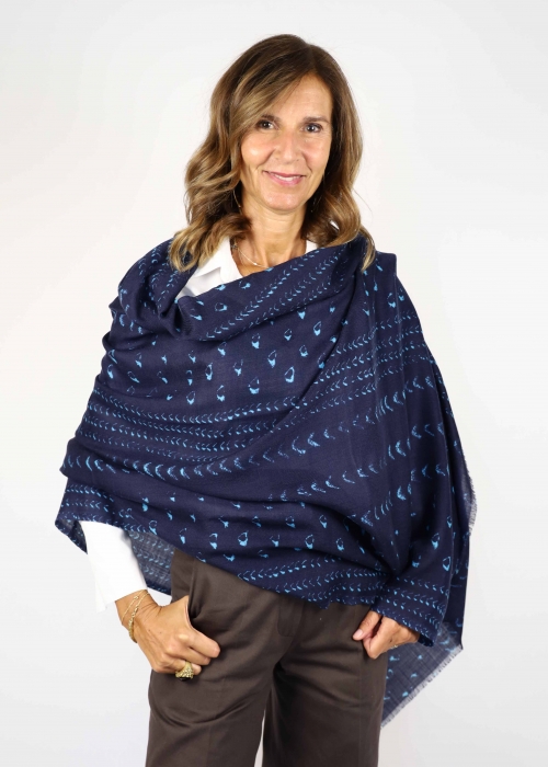 Stola in cashmere Blu e Azzurro