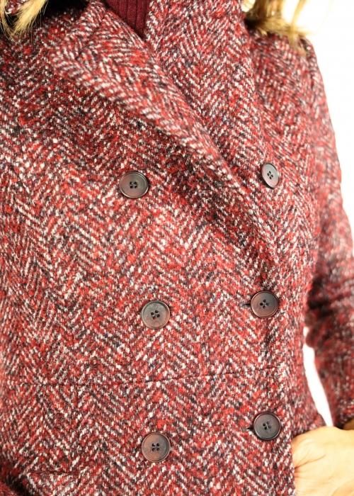 Cappotto Anni 70 Spigato Bordeaux