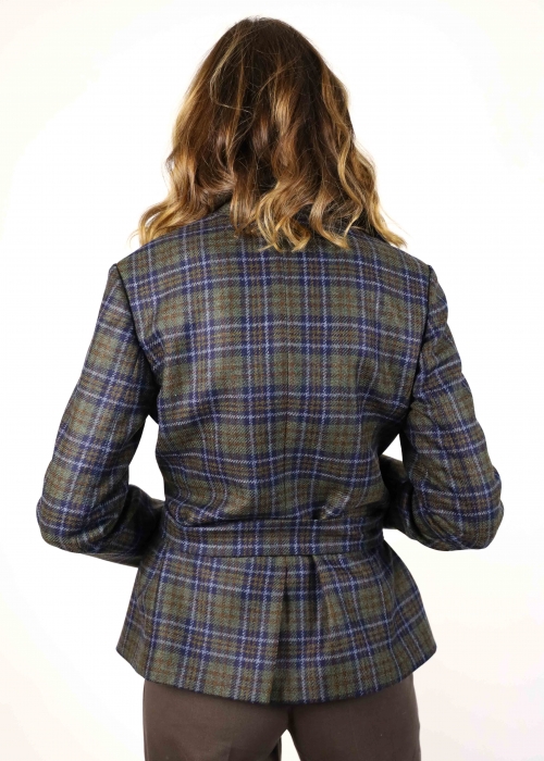 Green Tartan Short Coat with Sash