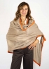 Stola in cashmere Beige con Fettuccia Arancione