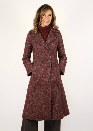 Cappotto Anni 70 Spigato Bordeaux