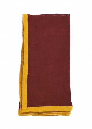 Bordeaux Cashmere Stole With Saffron Ribbon