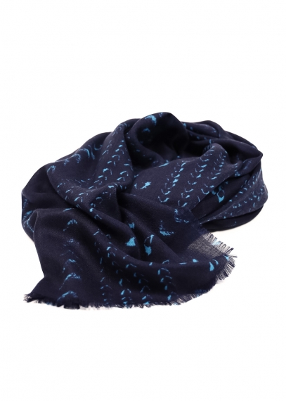 Blue and Light Blue Cashmere Stole