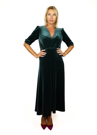 Green Velvet Francesca Dress