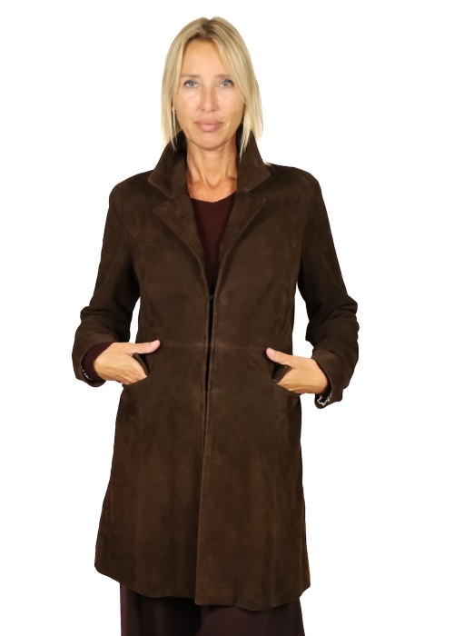 Brown Suede Duster Coat