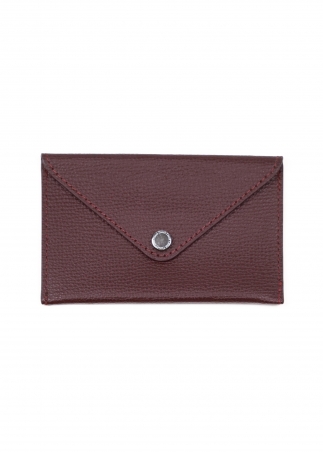 Small leather card holder with button