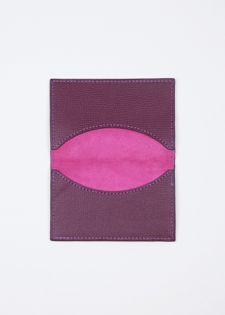 Small leather Card holder with book closure