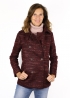 Fuxia and Dark Burgundy Ruth Wool Short Coat