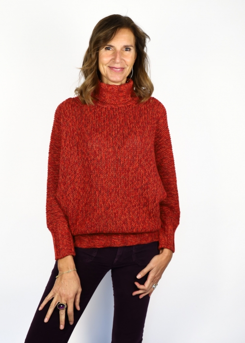 High Neck Mariaelena Mouliné Sweater