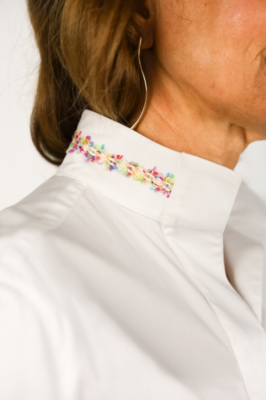 CAMICIA CAPRI IN COTONE CON PASSAMANERIA