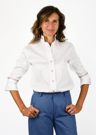 CAMICIA CAPRI IN COTONE CON PASSAMANERIA