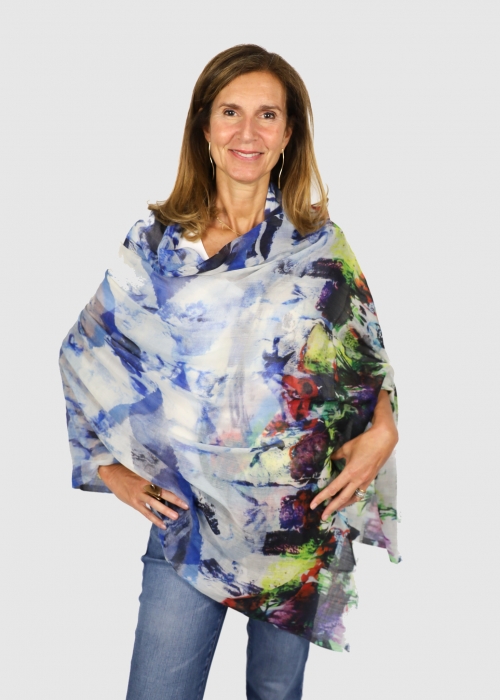 LIGHT MULTICOLOR CASHMERE STOLE