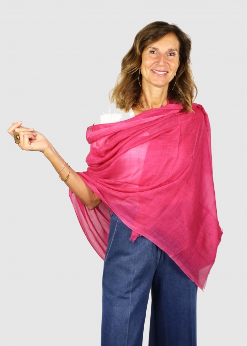 Stola in Cashmere leggero Fuxia Caldo